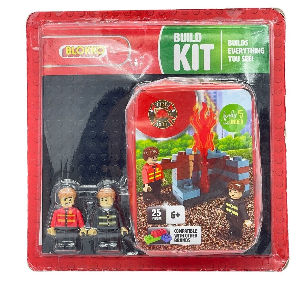 Blokko Build Kit NEW! Fire Department 25 Pieces Compatible w/Other Brands RARE